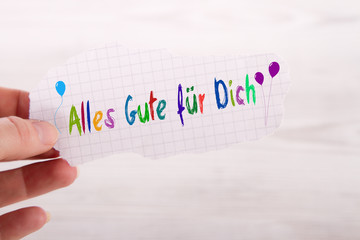 Alles Gute für Dich Zettel 