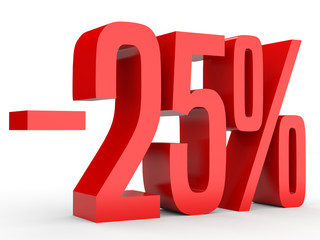 Minus twenty five percent. Discount 25 %.
