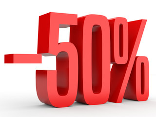 Minus fifty percent. Discount 50 %.