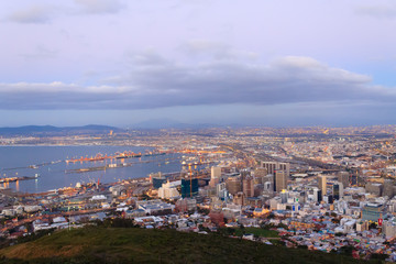 Aerial view of Cape Town from Signal Hill, South Africa