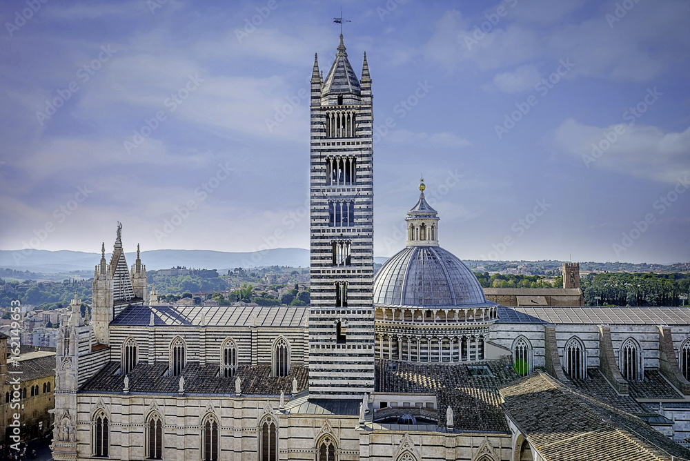 Wall mural siena cathedral and blu sky in italy