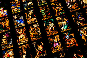 Stained glass in Milan, Italy