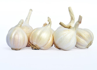 Fresh garlic isolated on white background 