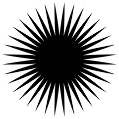 Okrągły element geometryczny szprych promieniowych, linie. Abstrakcjonistyczna czarny i biały ilustracja. Geometryczny motyw koła, okrągła mandala (sylwetka, wersja konturowa) - 162153056