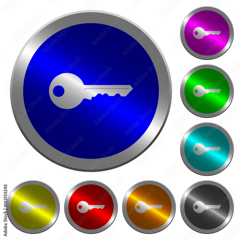 Poster Safety key luminous coin-like round color buttons