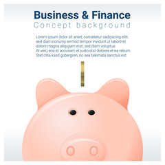 Business and Finance concept background with piggy bank , vector , illustration