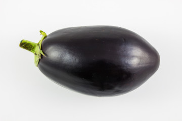 Fresh Eggplant or aubergine vegetable isolated on white background.