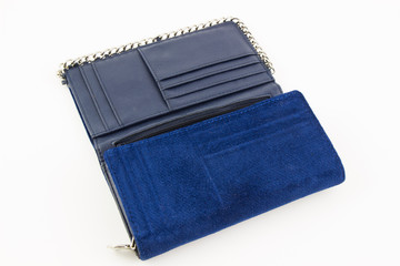 Modern women wallet in white background.