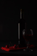 Wine and strawberries