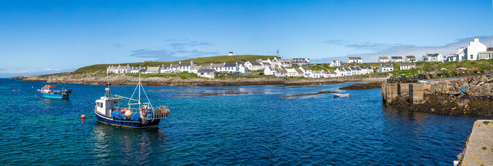 Fototapeta premium Panorama of Portnahaven, Isle of Islay, Scotland