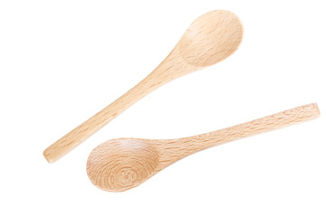 Wooden spoon on isolated background