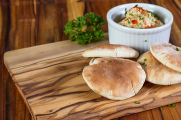 hummus topped with paprika