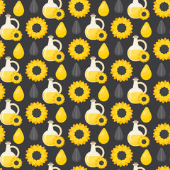 Sunflower oil seamless pattern