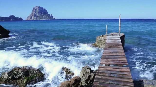 Hort Cove Pier, Ibiza, Spain