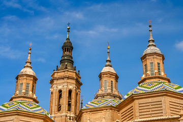 Fototapeta na wymiar The Domes of Zaragoza Cathedral