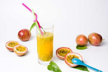 Passion fruit juice in a glass