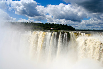Iguazu Falls on the border between Argentina and Brazil in South America