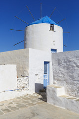 Old traditional windmill in Artemonas village on Sifnos island in Greece.
