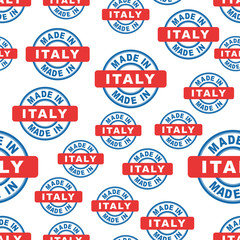 Made in Italy seamless pattern background icon. Flat vector illustration. Italy sign symbol pattern.