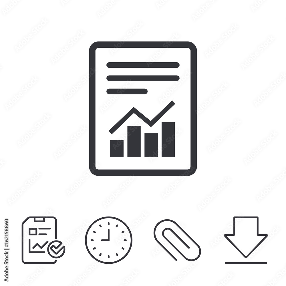 Poster text file sign icon. add file document with chart symbol. accounting symbol. report, time and downlo