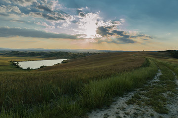 Fototapeta premium Sonnenuntergang in der Toskana
