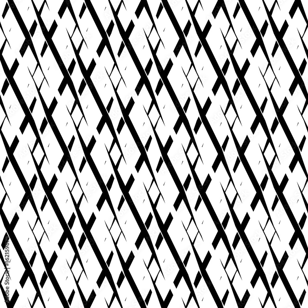 Poster Black and white seamless geometric pattern. Repeatable texture / background with array, structure of shapes