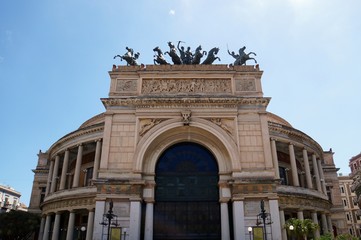 Fototapeta na wymiar Politeama Theatre in Palermo