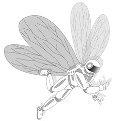 astronaut with butterfly wings vector