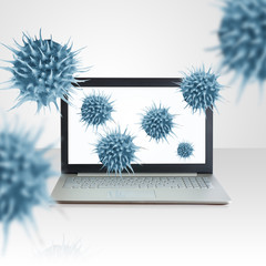 Virus attack mobile computer.