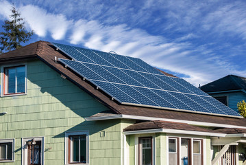Solar Panels on the Roof of a House