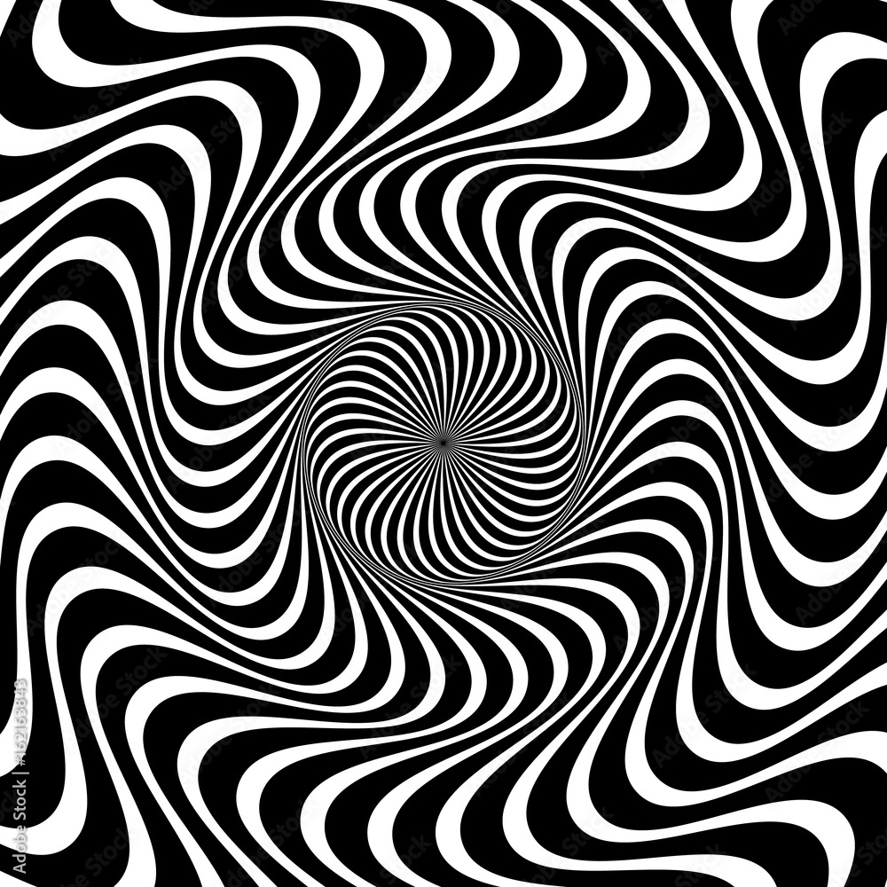 Poster Circular pattern of radial, radiating lines. Monochrome starburst, sunburst element.