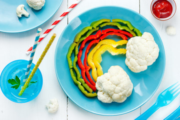 Colorful pepper cauliflower rainbow vegetarian snack © san_ta