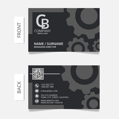 Business card  tamwork gear, modern design.VECTOR