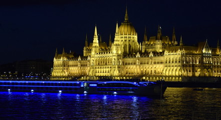 Budapest, parliament at night