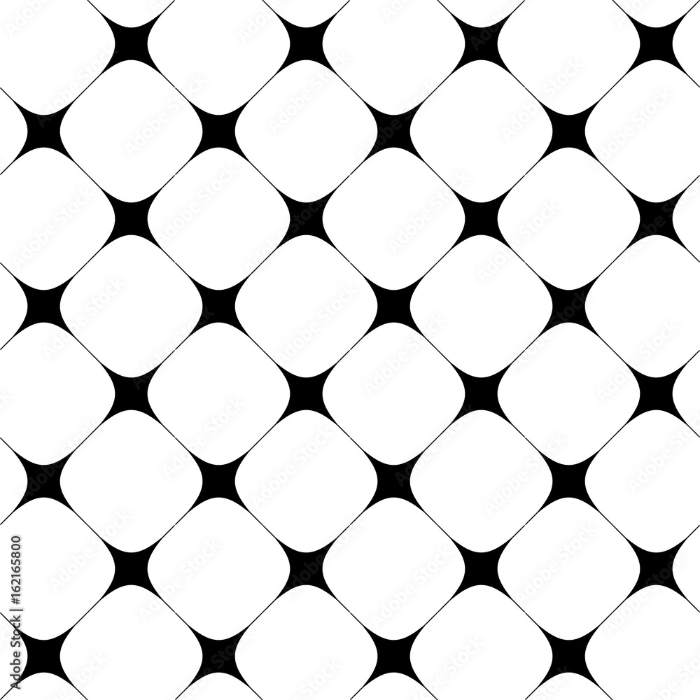 Poster Black and white seamless geometric pattern. Repeatable texture / background with array, structure of shapes