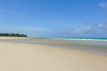 Emply beach and tropical ocean