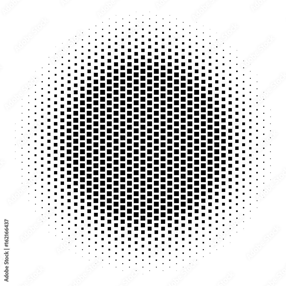 Poster abstract halftone gradient background circle of squares in hexagoal arrangement. simple stylish mode