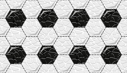 Soccer ball leather seamless pattern
