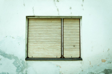 Old house window blinds.