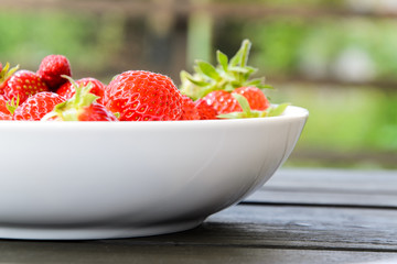 Strawberries on a white plate