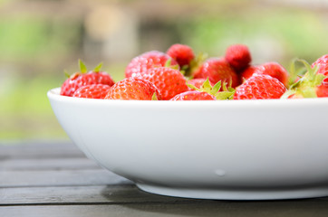 Strawberries on a white plate