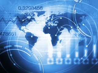 World Business Background Concept in Blue