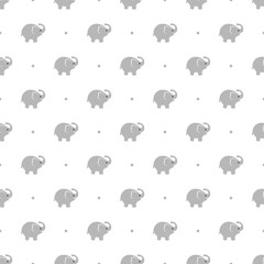 Cute Elephant Seamless Pattern Vector