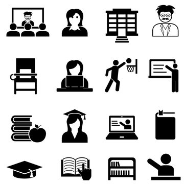 College and university web icon set