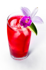 tropical cocktail on white