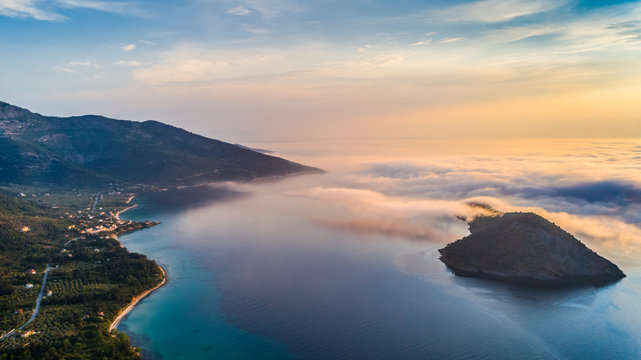 Kinira island at the island of Thassos Greece