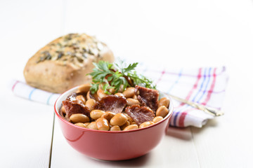 baked beans with chorizo sausage