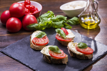 mozzarella cheese and tomatoes