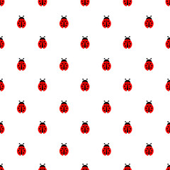 Fototapeta premium Ladybug Seamless Pattern Vector