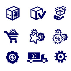 Icons set for car commerce